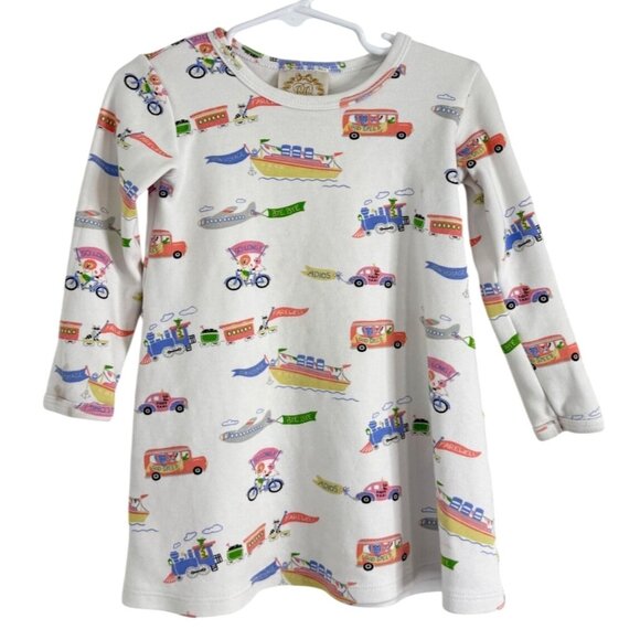 Beaufort Bonnet Girls Set of 2 Play Dresses Toddler Long Sleeve Green White 3T - Picture 3 of 10